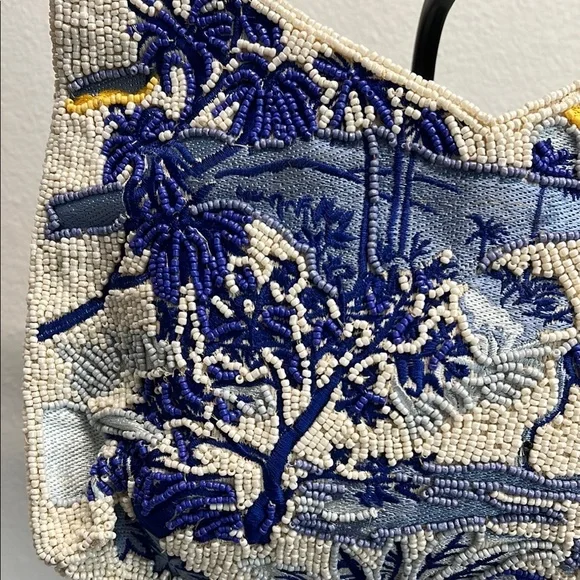 From India To You | Beaded Tropical Handbag w/ Bamboo Handle - Picture 6 of 11